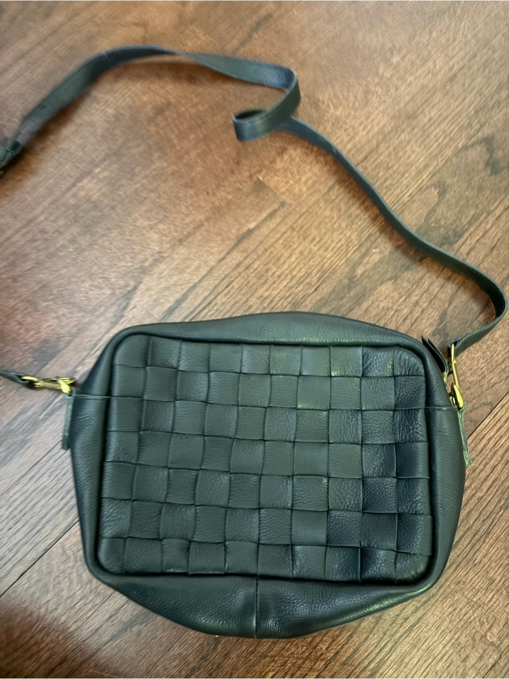 Madewell Woven Leather Crossbody Bag - Black